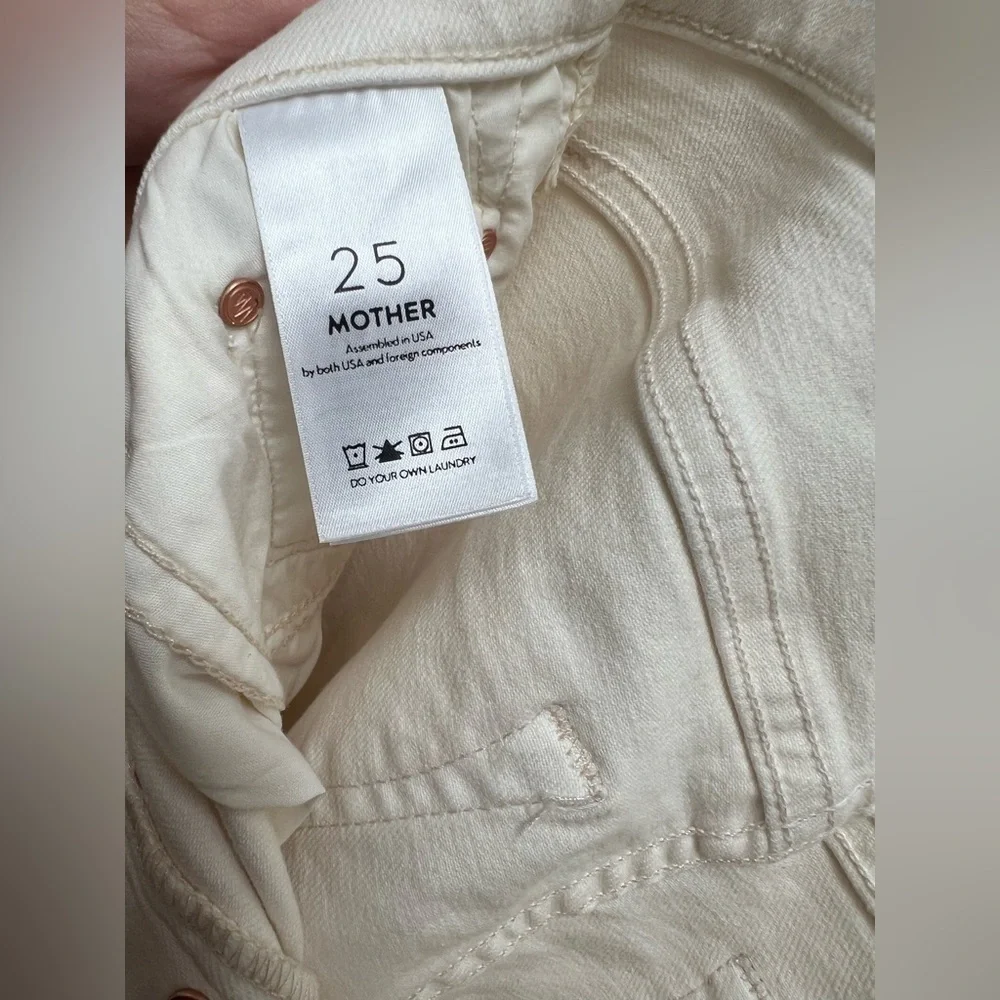 Mother Denim The Tomcat High Waist Ankle Skinny Jeans in Cream Puffs